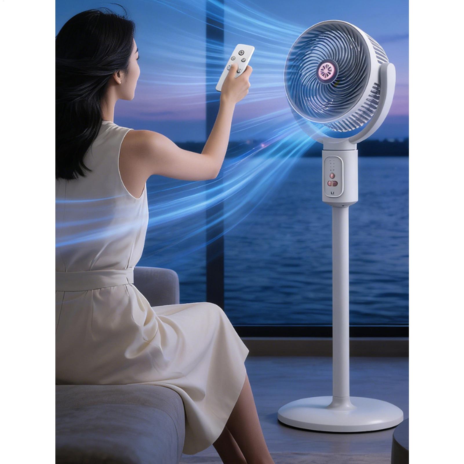 Smart Home Ventilation - Air Circulation Fan Rechargeable Oscillating Fan