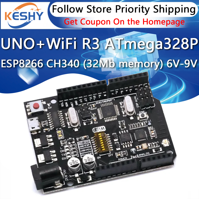 UNO+WiFi R3 ATmega328P+ESP8266 - đánh giá và giá Smart Home Arduino Uno
